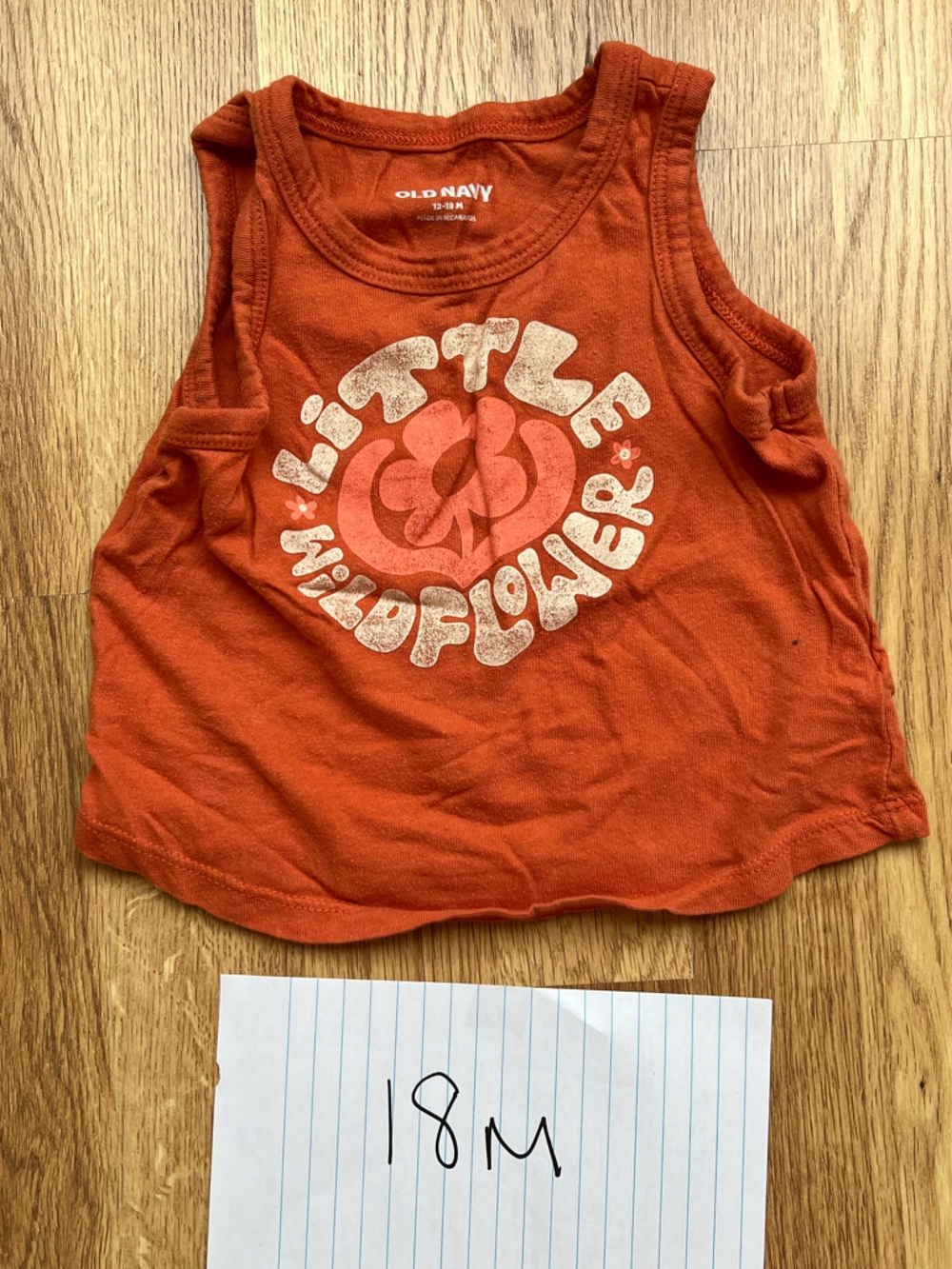 Old Navy Orange 'Little Wildflower' Tank Top - 18m